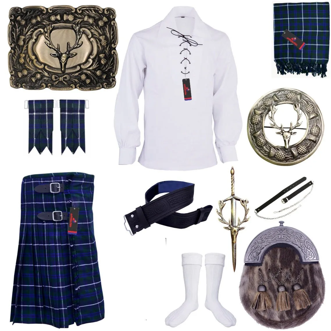 Douglas Blue Tartan Kilt - Classic Scottish Clan Attire