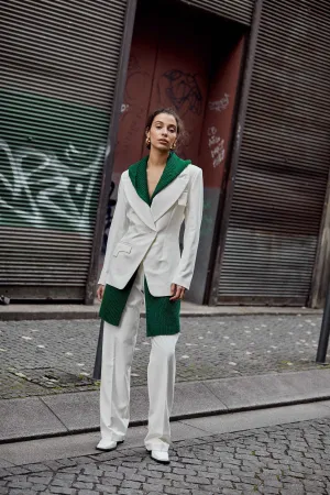 Dove Cinched Blazer White