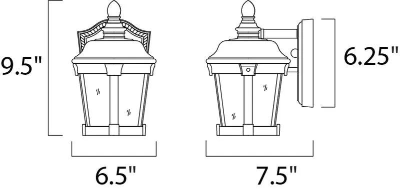 Dover VX 6.5" Single Light Outdoor Wall Mount in Bronze