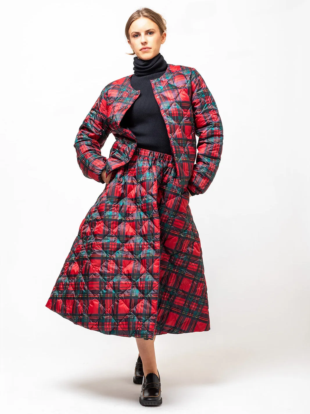 Down Skirt - Red Tartan