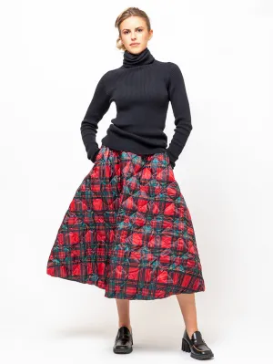 Down Skirt - Red Tartan