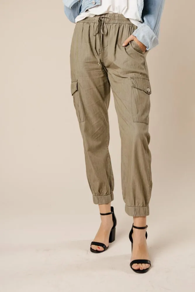 Downtown Cargo Joggers in Olive