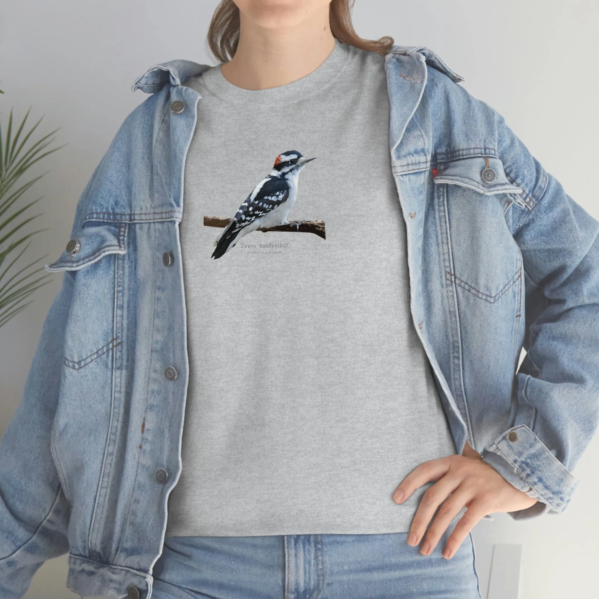 Downy Woodpecker (PS Dry Brush) Heavy Cotton Tee, Birds, Birding, Birder, Bird Watching, Bird Watcher, Birdwatcher Gifts,