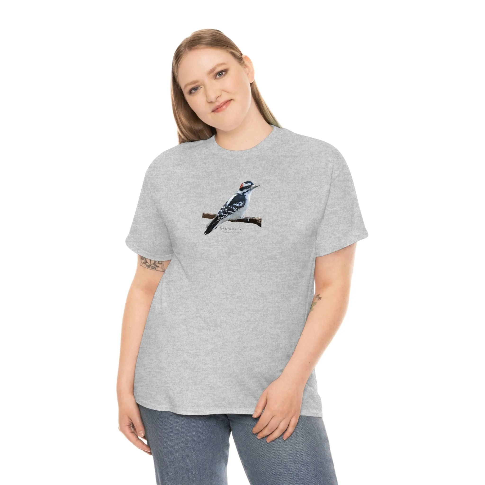 Downy Woodpecker (PS Dry Brush) Heavy Cotton Tee, Birds, Birding, Birder, Bird Watching, Bird Watcher, Birdwatcher Gifts,