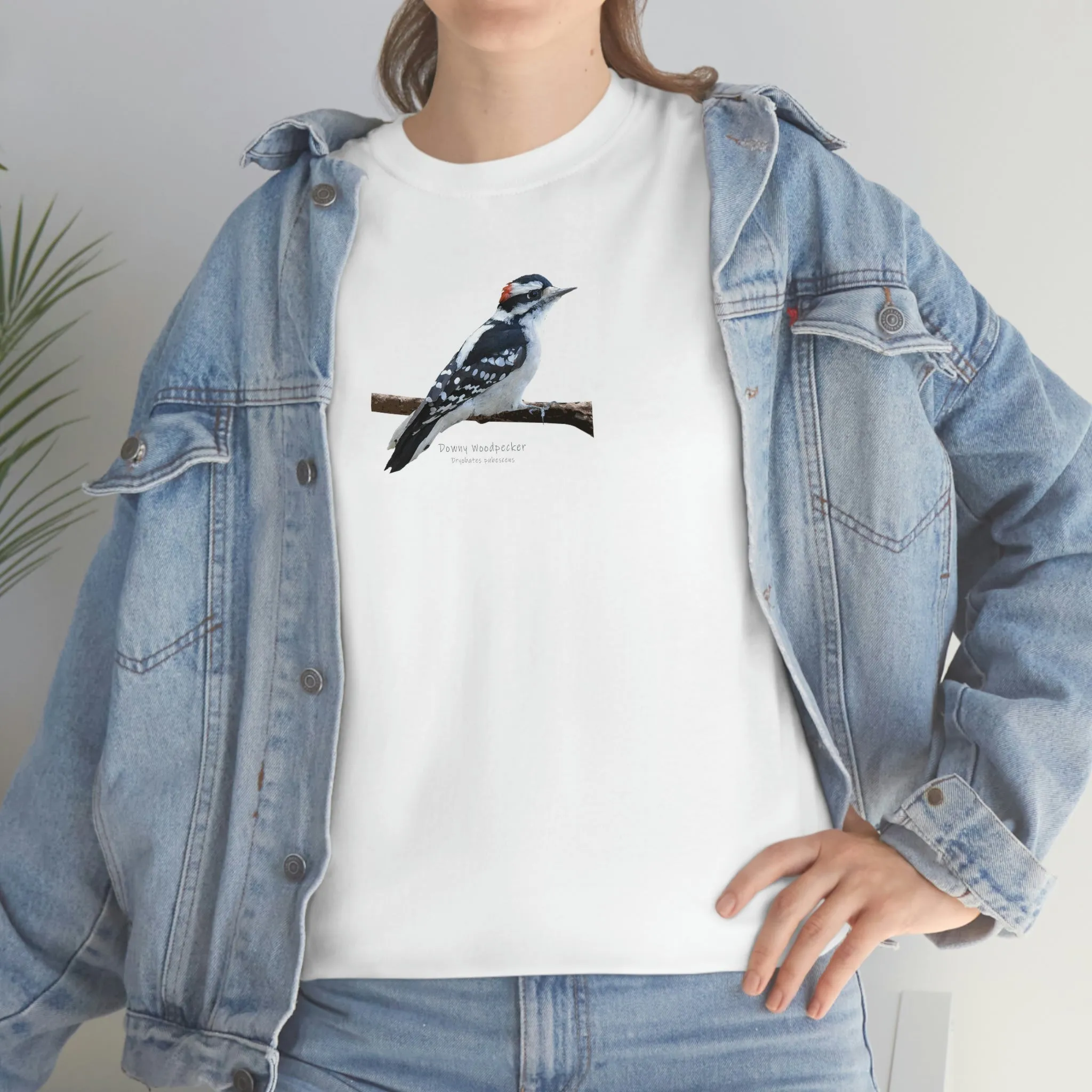 Downy Woodpecker (PS Dry Brush) Heavy Cotton Tee, Birds, Birding, Birder, Bird Watching, Bird Watcher, Birdwatcher Gifts,