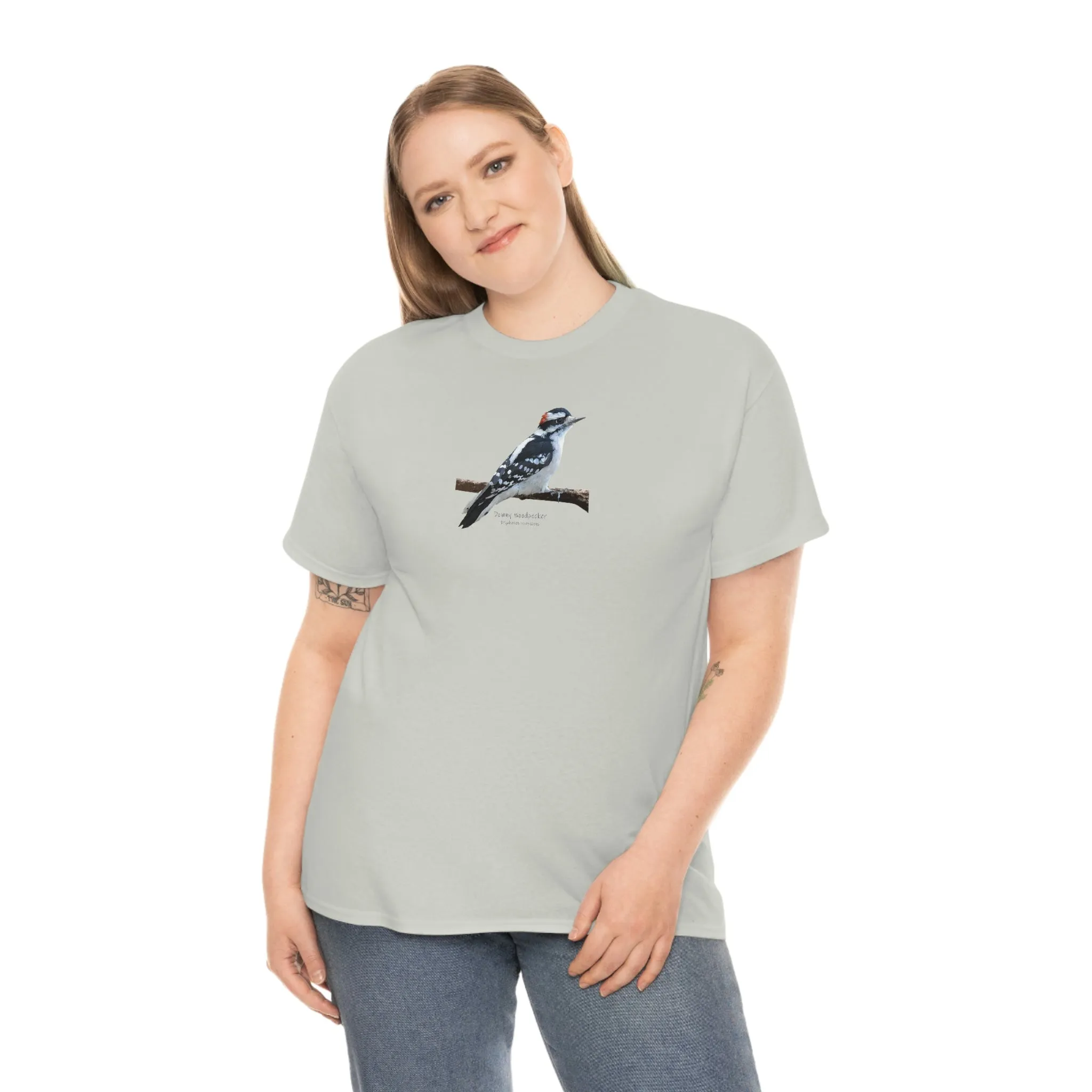 Downy Woodpecker (PS Dry Brush) Heavy Cotton Tee, Birds, Birding, Birder, Bird Watching, Bird Watcher, Birdwatcher Gifts,