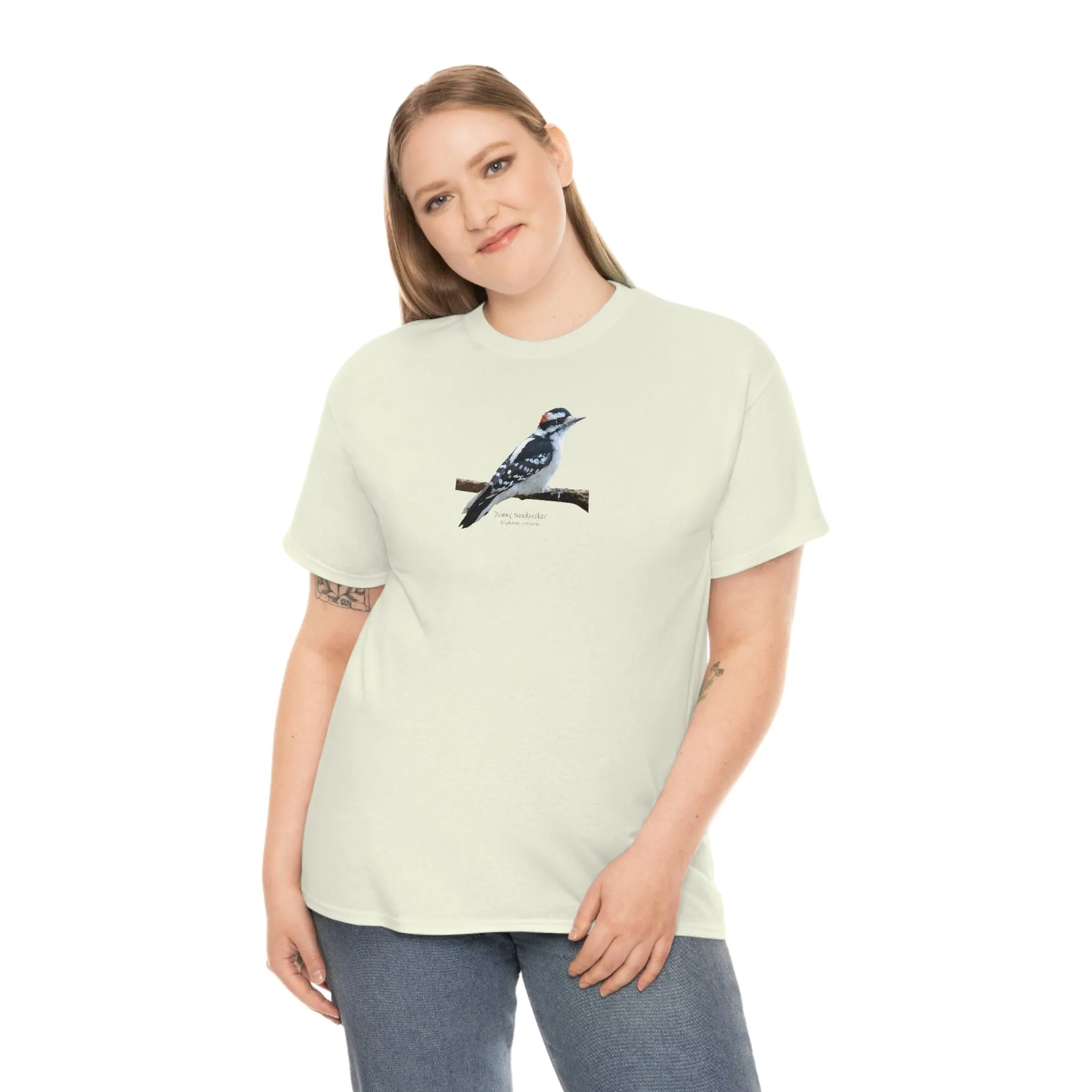 Downy Woodpecker (PS Dry Brush) Heavy Cotton Tee, Birds, Birding, Birder, Bird Watching, Bird Watcher, Birdwatcher Gifts,