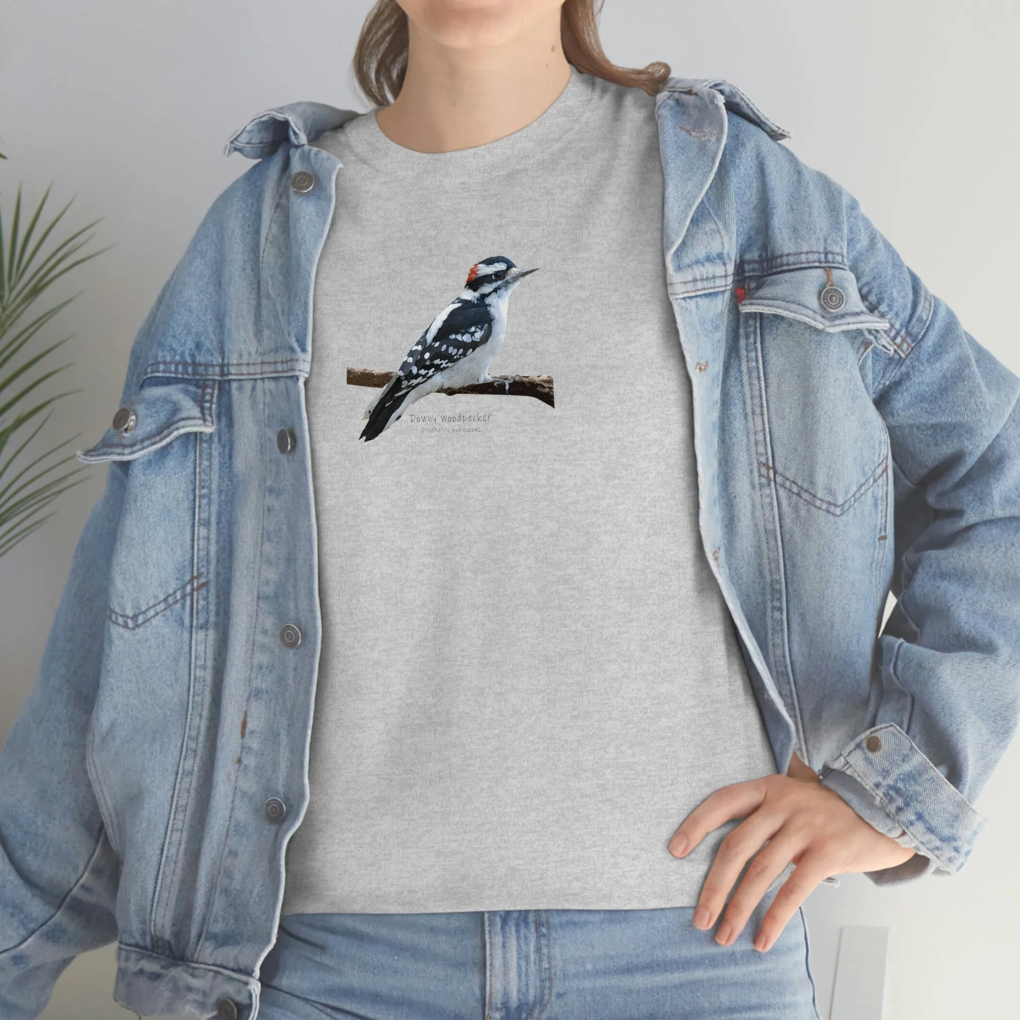 Downy Woodpecker (PS Dry Brush) Heavy Cotton Tee, Birds, Birding, Birder, Bird Watching, Bird Watcher, Birdwatcher Gifts,