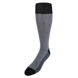 Doyle Houndstooth Design Mercerized Cotton Mid-Calf Socks