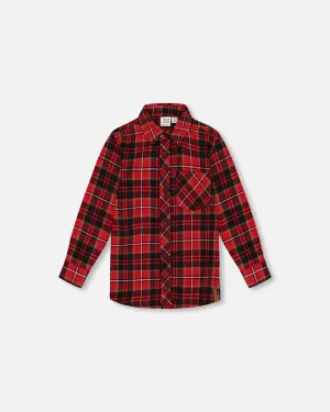 DPD Red Plaid Button Flannel Shirt