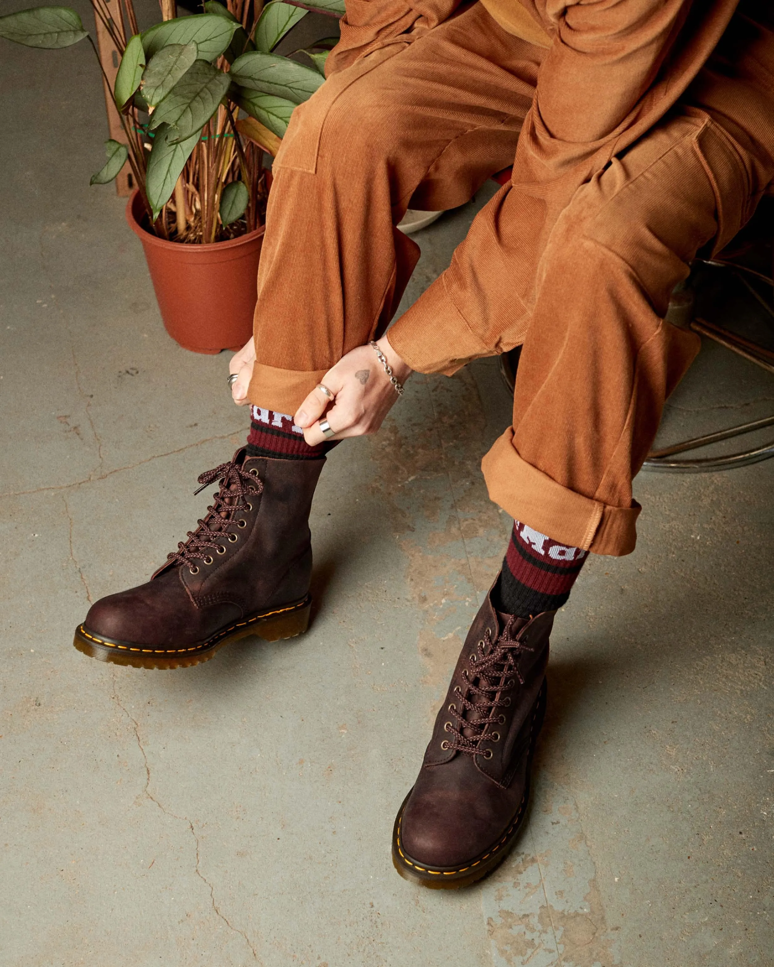 Dr. 1460 Pascal waxed leather lace-up boots. Martens