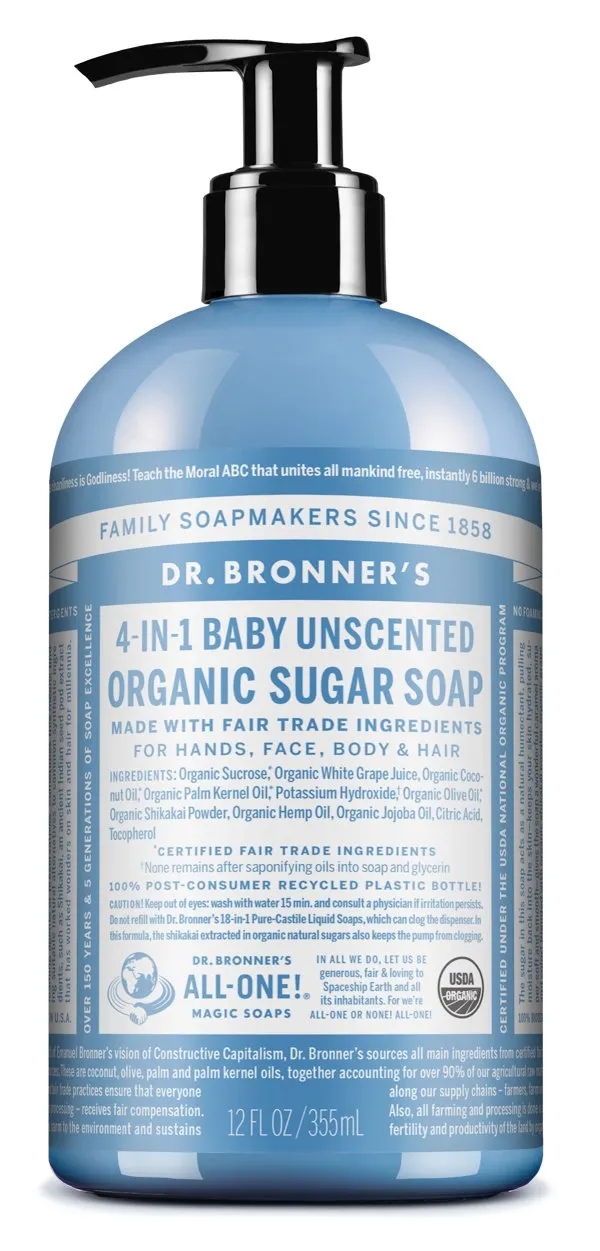 Dr. Bronner's Pump Soap - Baby Unscented (355ml)