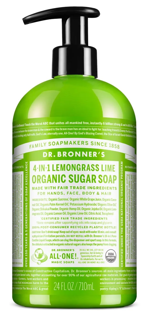 Dr. Bronner's Pump Soap - Lemongrass Lime (710ml)