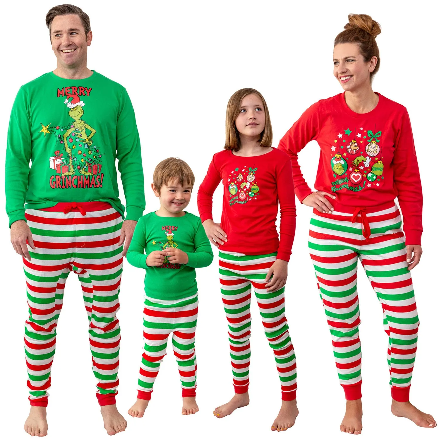 Dr. Seuss Grinch Merry Grinchmas! Matching Family Unisex Adult And Kids Pajama Set