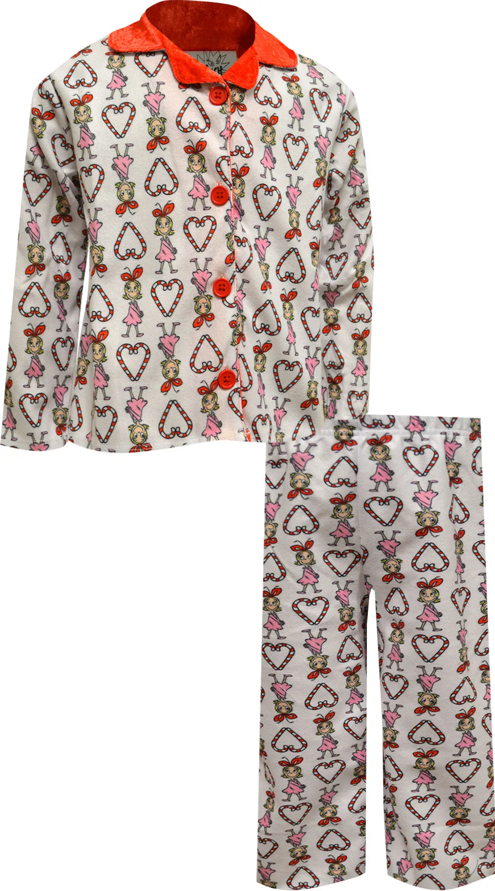 Dr. Seuss The Grinch Cindy Lou Who Toddler Girls Flannel Pajamas