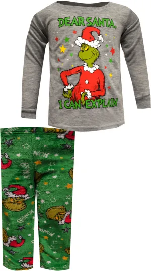 Dr. Seuss The Grinch Dear Santa I Can Explain Kids Pajamas