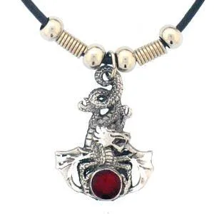 Dragon & Stone Adjustable Cord Necklace