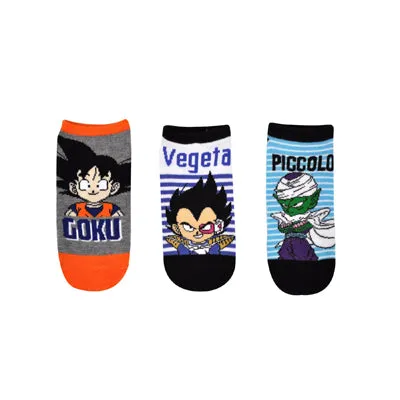 Dragon Ball Z Chibi Character 3 Pair Pack Lowcut Socks