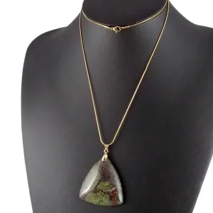 Dragon Bloodstone Necklace Gold Triangle