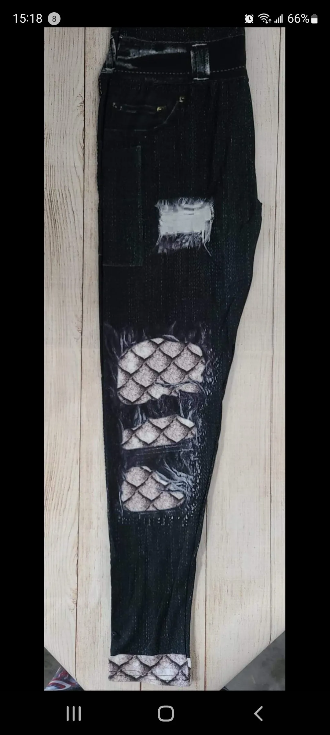 Dragon scales faux denim leggings and capris