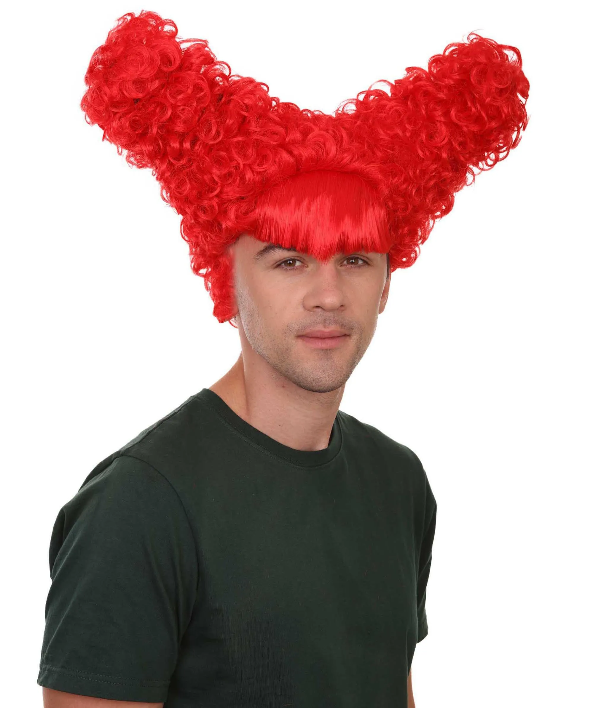 Drama Queen Red Mens Wig | Red Cosplay Halloween Wig | Premium Breathable Capless Cap