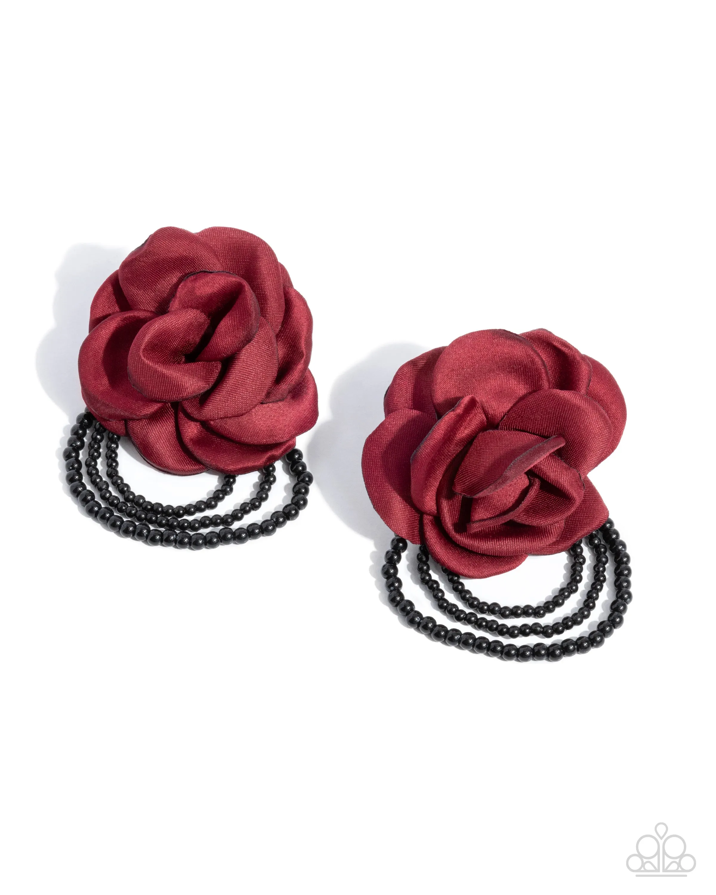 Dramatic Dame - Red Post Earrings - Paparazzi Accessories