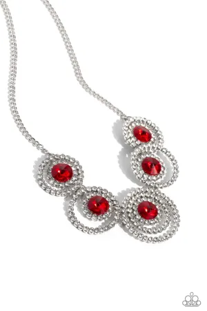 Dramatic Darling - Red Necklace - Paparazzi Accessories