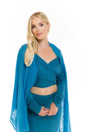 DRAPE SHRUG TEAL