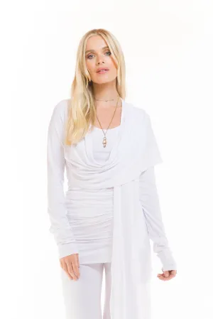 DRAPE SHRUG WHITE