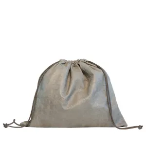 Drawstring in Grey Embossed Croc