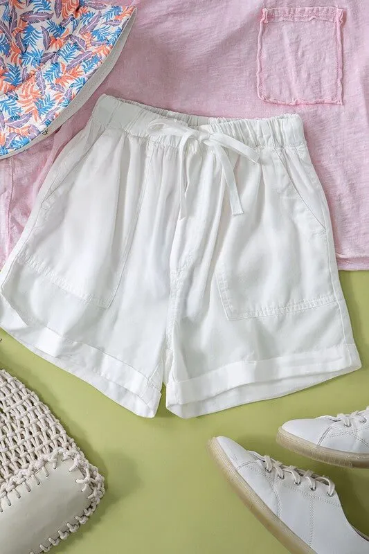 Drawstring Tencel Shorts