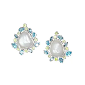 Dream of Moorea - Silver and Baroque Pearl Earrings