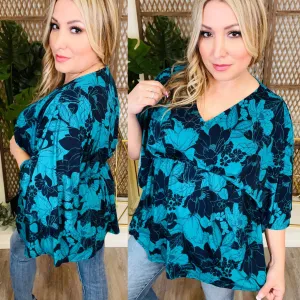 Dreamer Teal/Navy Floral Top