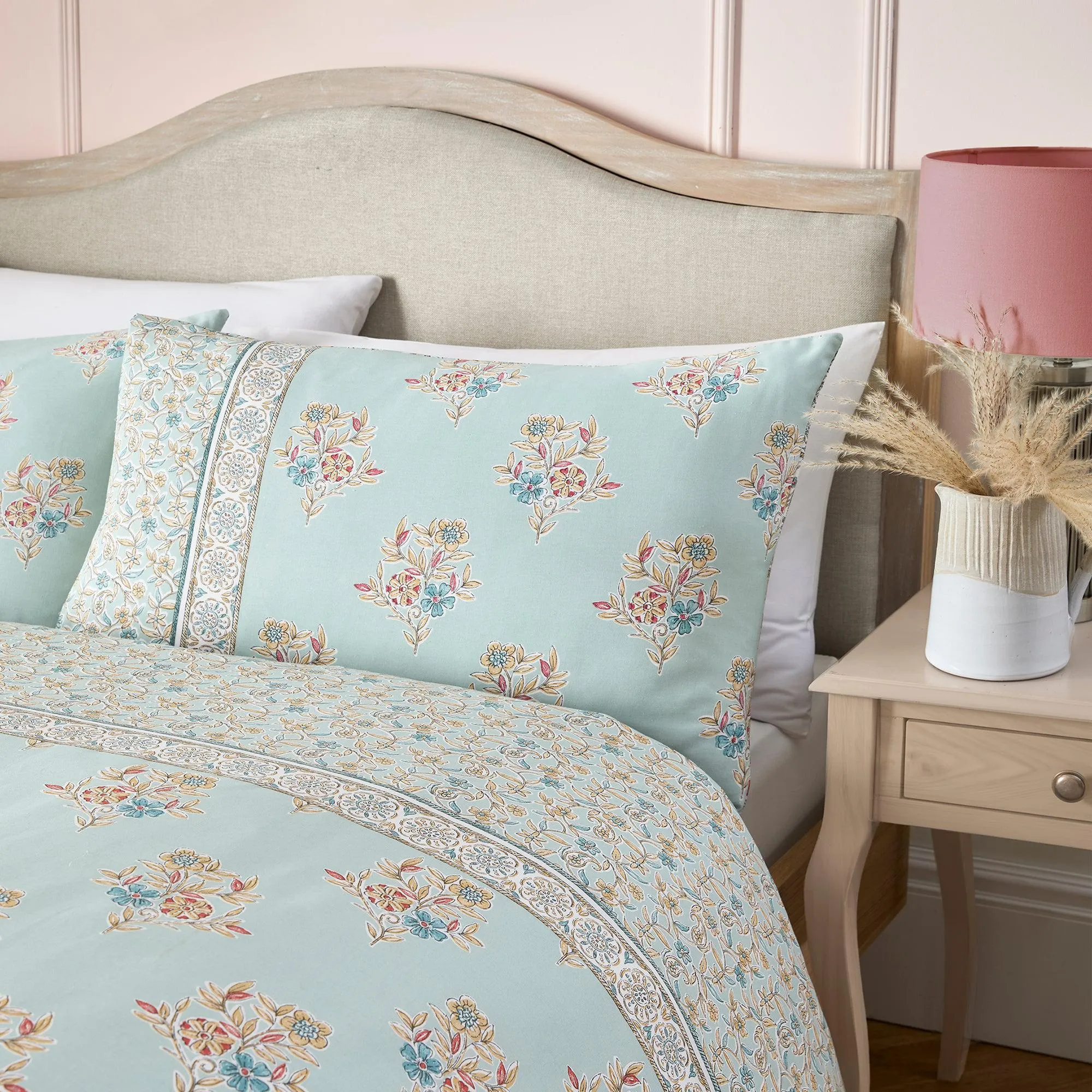 Dreams & Drapes Lorena Patchwork Duvet Cover Set - Duck Egg