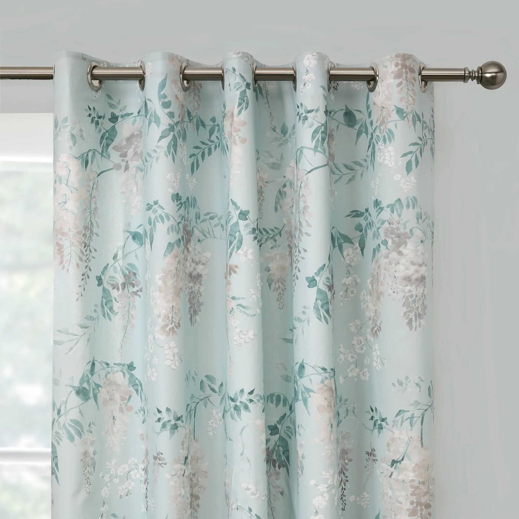 Dreams & Drapes Wisteria Eyelet Curtains  - Duck Egg