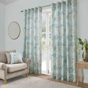 Dreams & Drapes Wisteria Eyelet Curtains  - Duck Egg