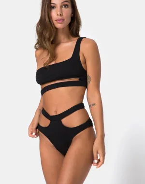 Drelins Bikini Top in Black Rib