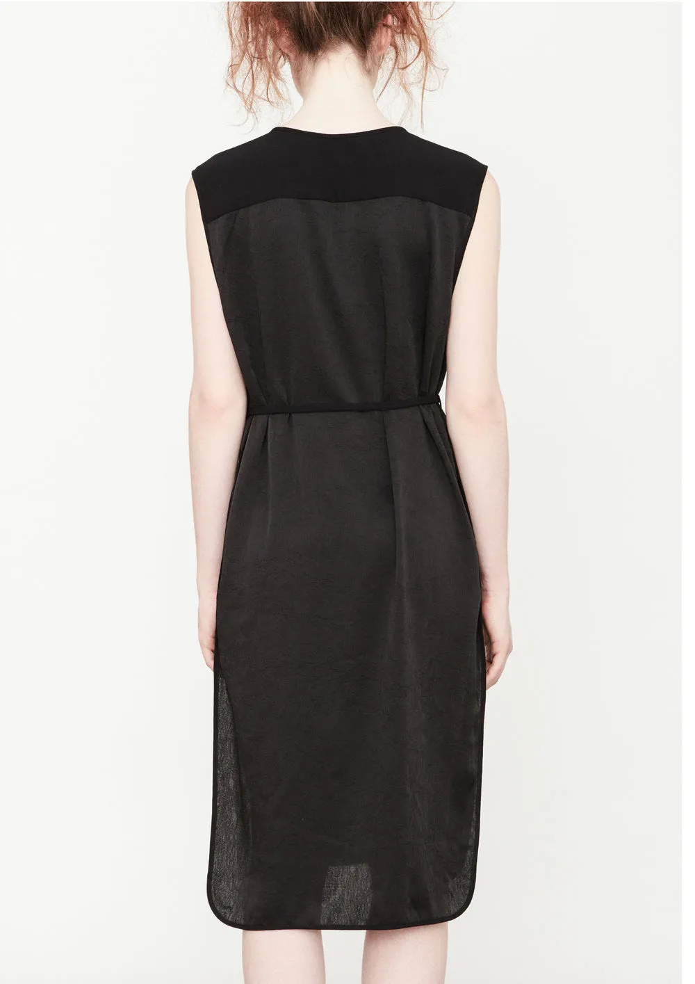 DRESS SLEEVELESS - black shiny