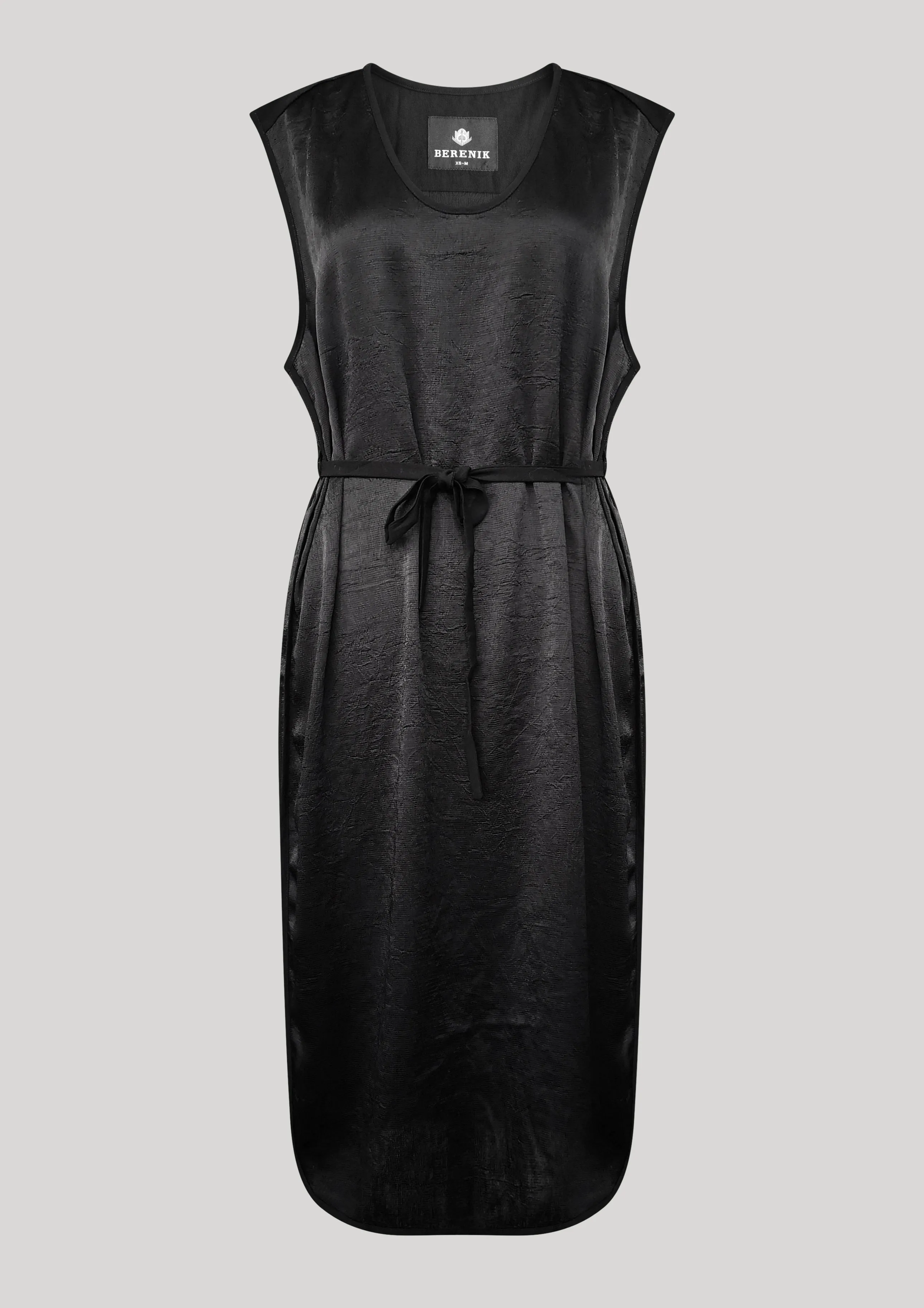 DRESS SLEEVELESS - black shiny