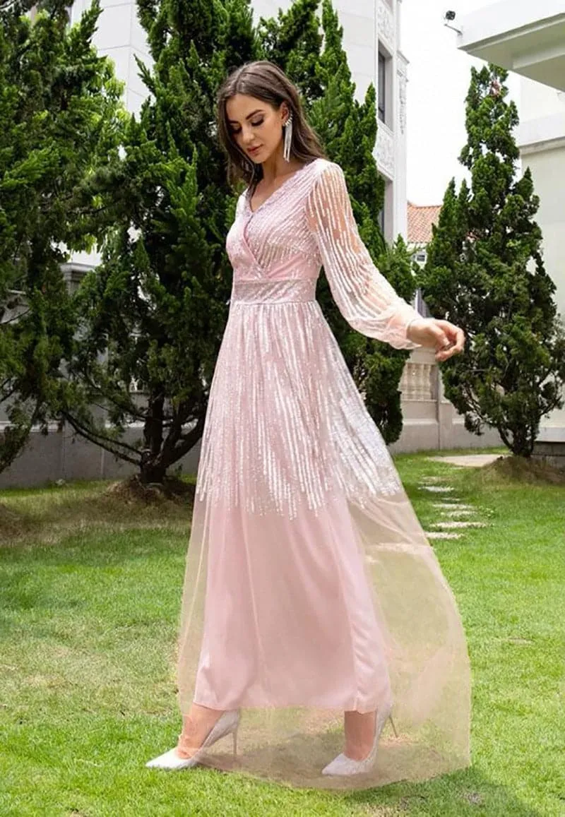 DressBetty - Summer Elegant Long Sleeve Gauze Tulle Wedding Dress