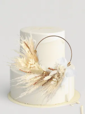 Dried Flower Floral Wreath Cake Topper