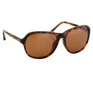 Dries Van Noten Unisex Square Brown Sunglasses DVN28C2SUN