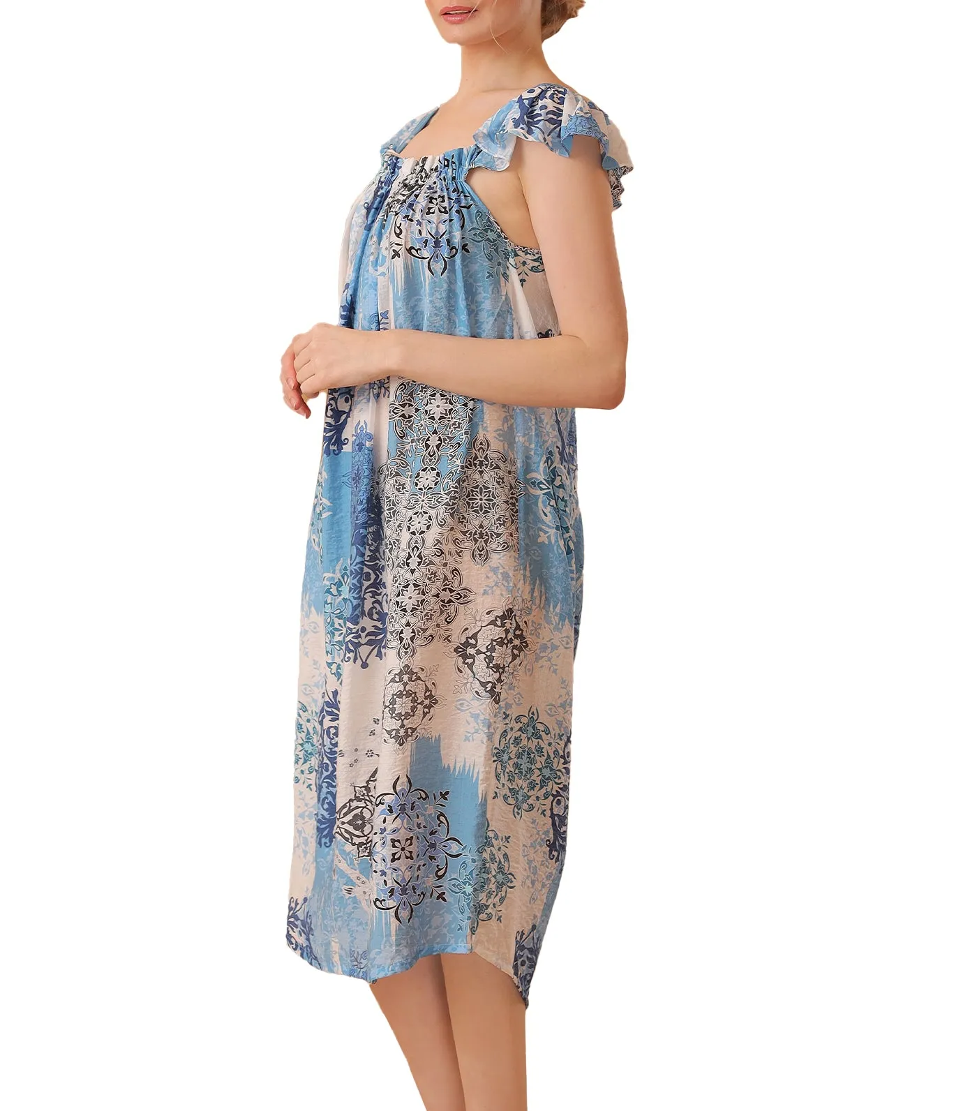 Drina Housedress Blue Multicolor