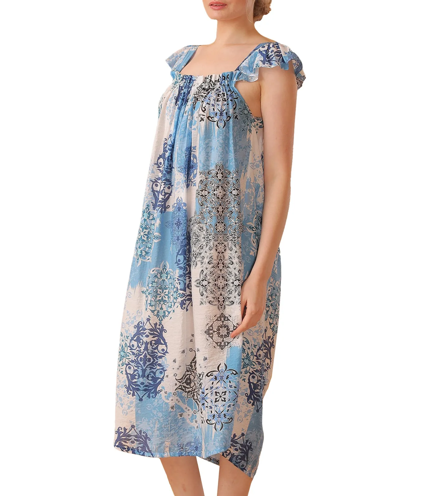 Drina Housedress Blue Multicolor