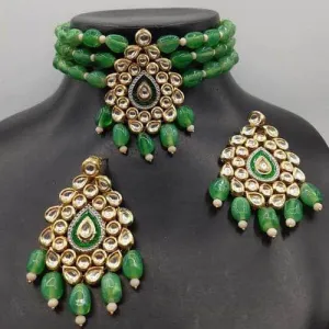 Drop Meena Kundan Pendant Choker Set