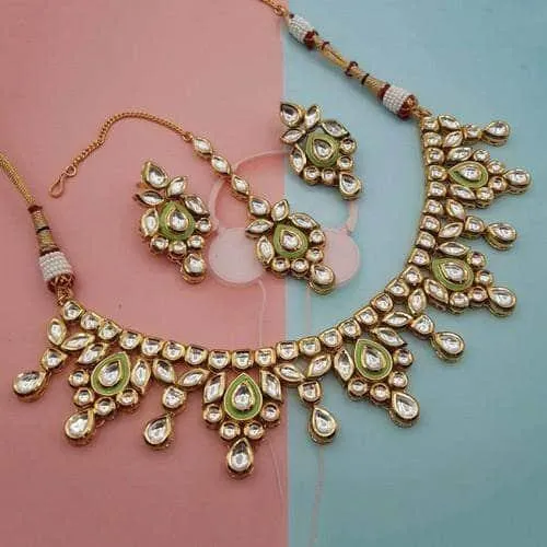 Drop Meena Simple Necklace Set