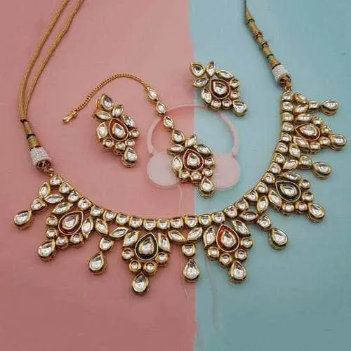 Drop Meena Simple Necklace Set