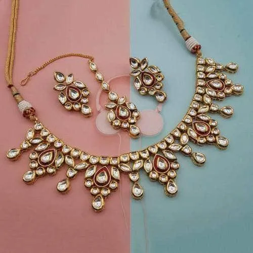 Drop Meena Simple Necklace Set