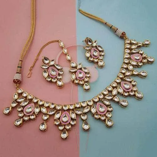 Drop Meena Simple Necklace Set