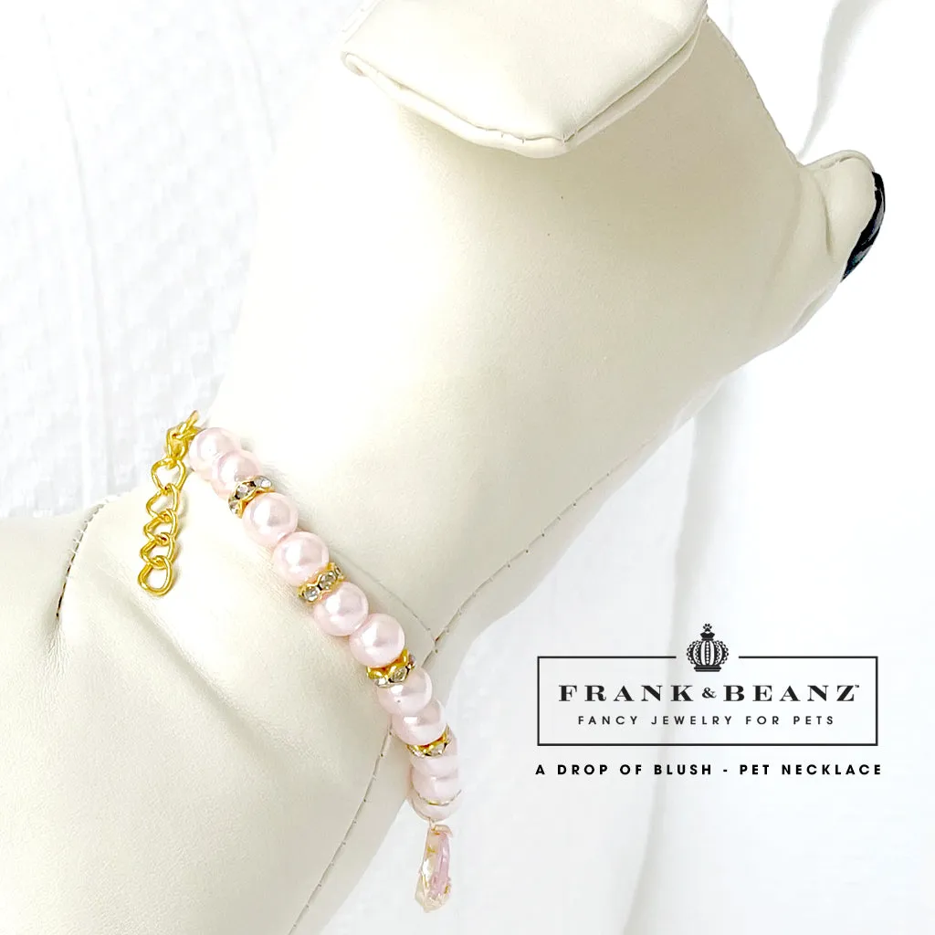 Drop of Blush Pearl Dog Necklace Cat Necklace Luxury Pet Jewelry